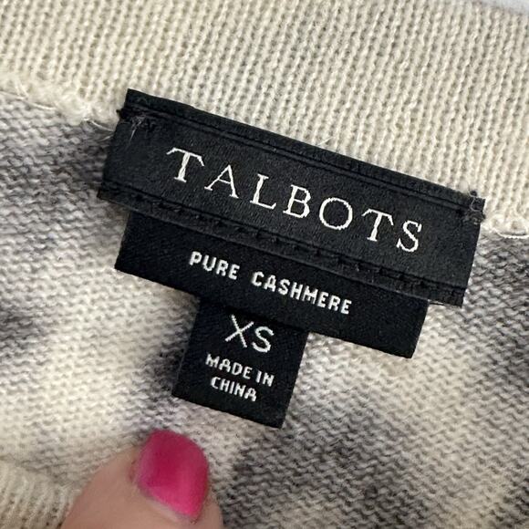 Talbots 100% Pure Cashmere Sweater XS Animal Print 3/4 Sleeve Pullover Crewneck - Picture 5 of 9